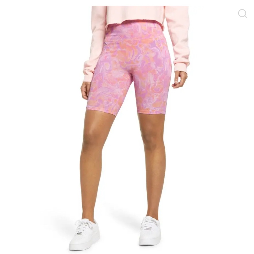 BP. High Waist Bike Shorts In Pink Purple Spacey